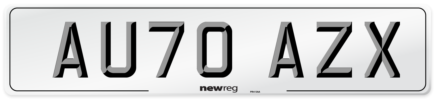 AU70 AZX Number Plate from New Reg